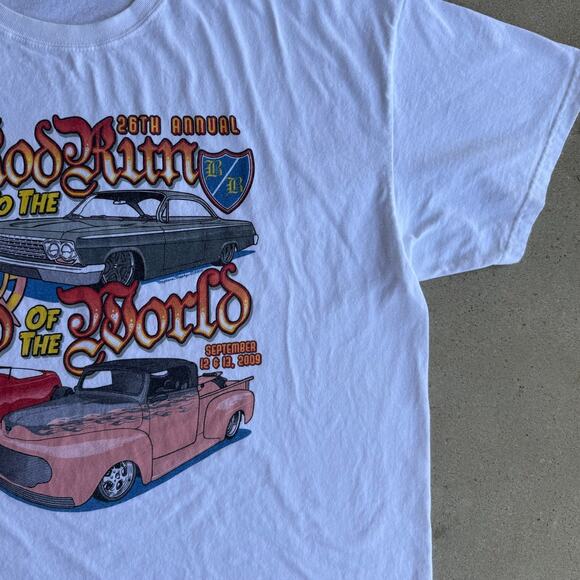 Vintage Washington Ocean Park Hot Rod 2009 Car Show ONP White Shirt Size 2XL - Picture 3 of 7